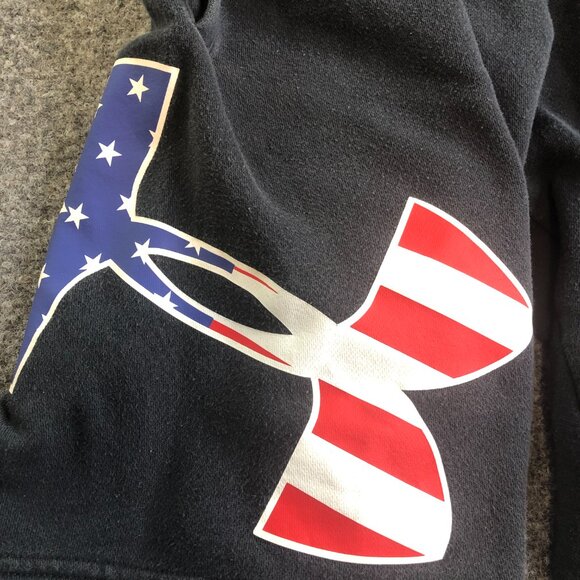 Under Armour Shorts Mens Small Freedom Rival Flag Logo Cotton Gym Pockets - Picture 2 of 9